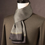 Men’s Scarf 100% Mulberry Silk Double-Layer Construction Polka Dot Pattern