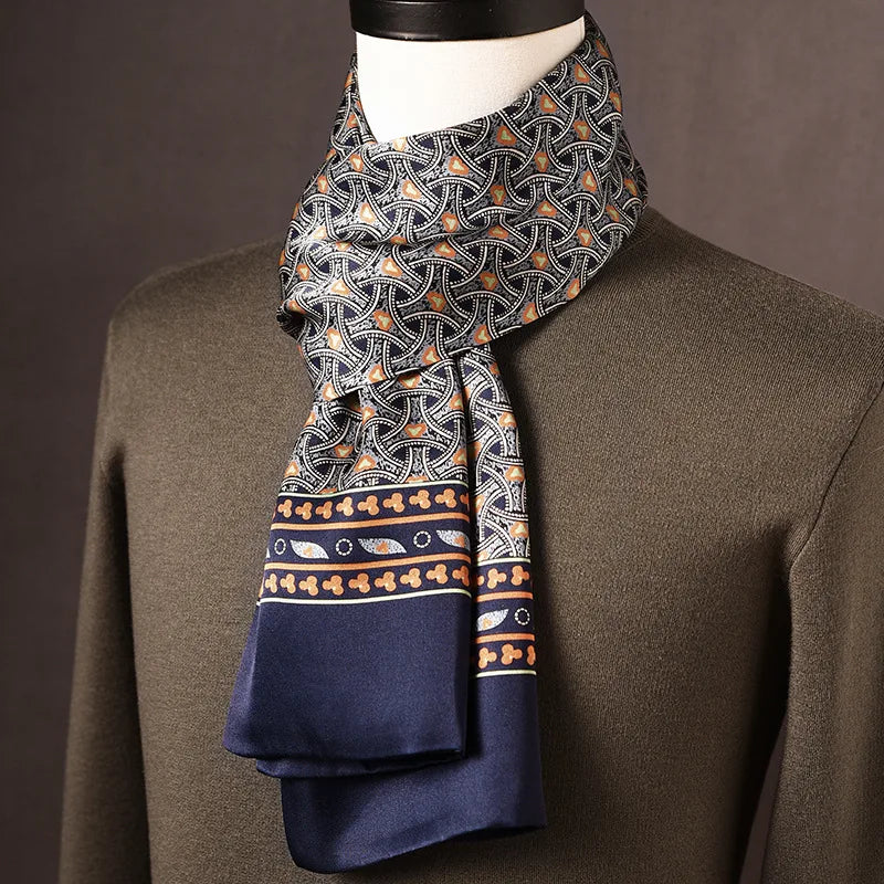 Men's Scarf Mulberry Silk Double Layer Polka Dot