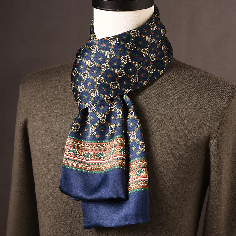 Men's Scarf Mulberry Silk Double Layer Polka Dot