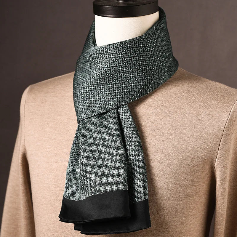Men's Scarf Mulberry Silk Double Layer Polka Dot