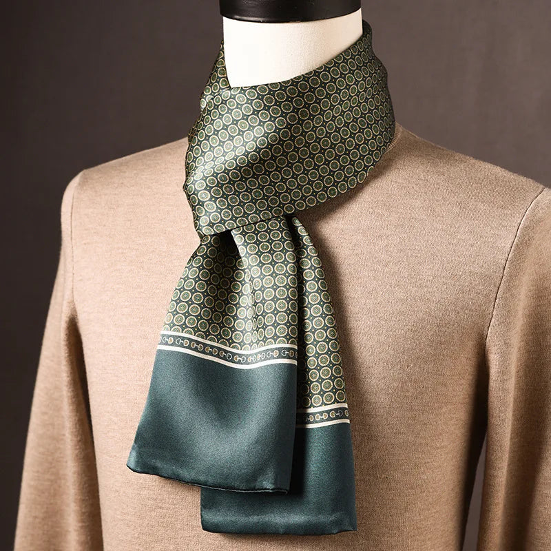 Men's Scarf Mulberry Silk Double Layer Polka Dot