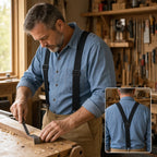 Men's Suspenders Adjustable Elastic Straps & Carabiner Hooks