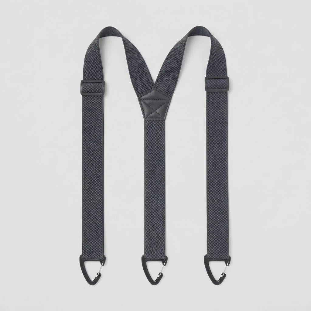 Men's Suspenders Adjustable Elastic Straps & Carabiner Hooks