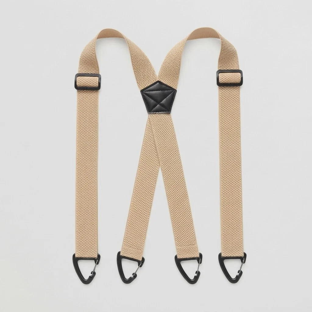 Men's Suspenders Adjustable Elastic Straps & Carabiner Hooks