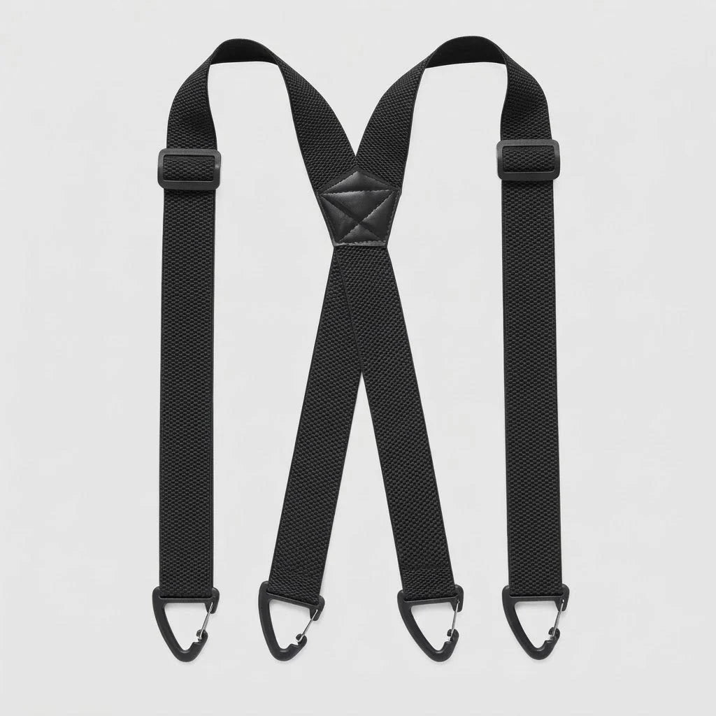 Men's Suspenders Adjustable Elastic Straps & Carabiner Hooks