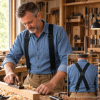 Men's Suspenders Adjustable Elastic Straps & Carabiner Hooks