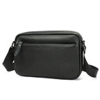Messenger Bag Genuine Pebbled Leather Adjustable Strap Zippered Pockets