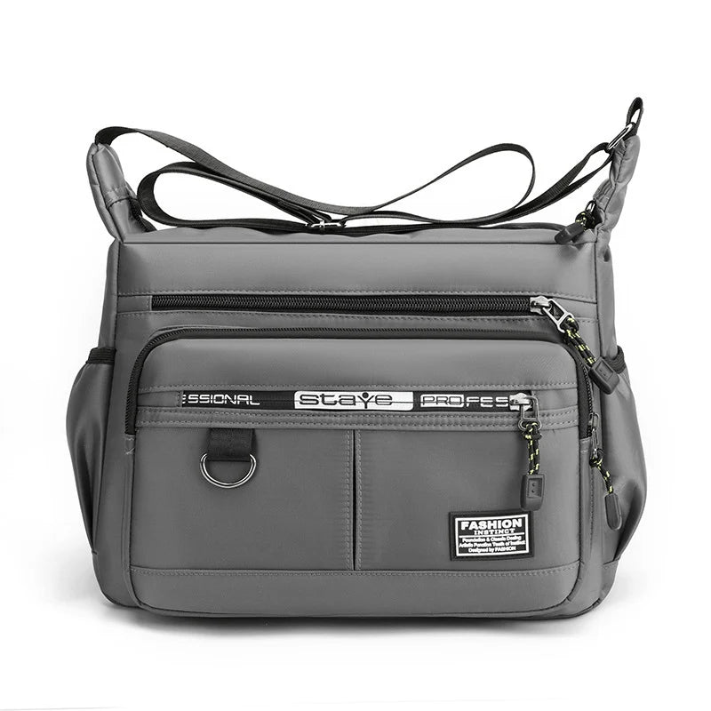 Messenger Bag Weather-Resistant Multiple Zippered Compartments Adjustable Shoulder Strap
