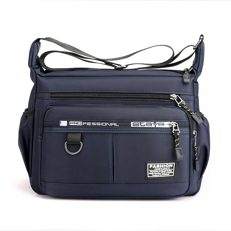 Messenger Bag Weather-Resistant Multiple Zippered Compartments Adjustable Shoulder Strap
