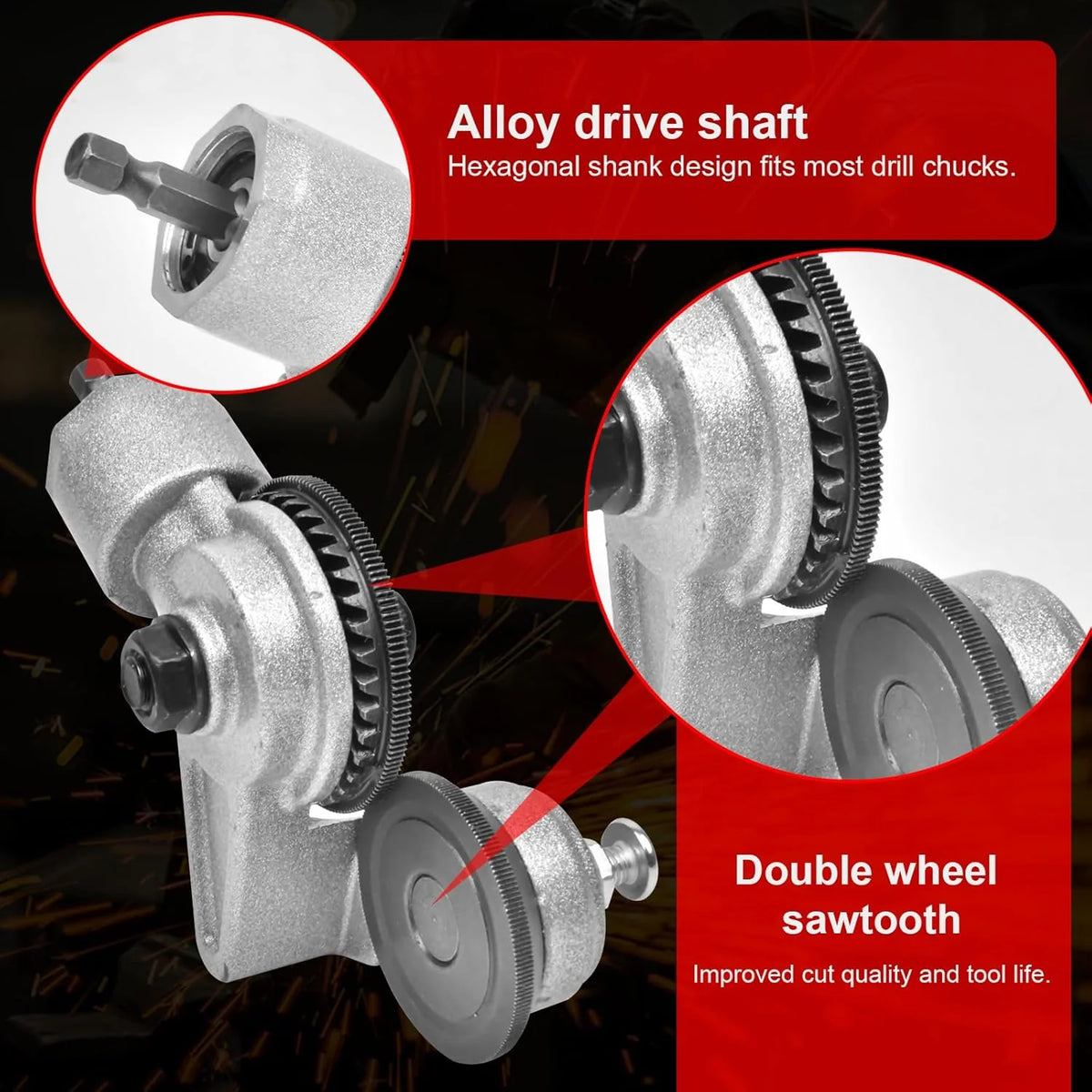 Metal Cutting Attachment Burr-Free Protective Cover Fits Most Drills