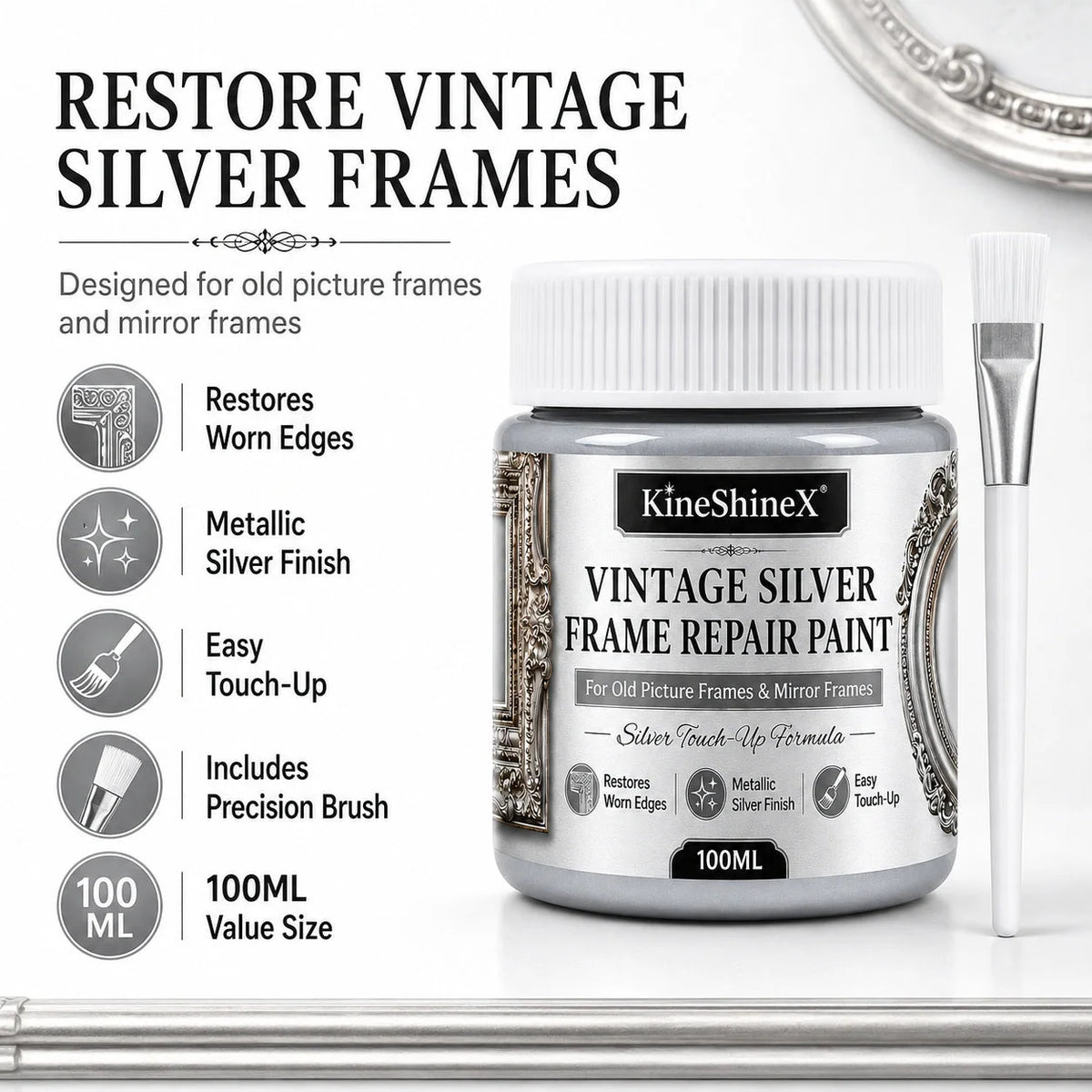 Metal Refinishing Paste Metallic Gold Water-Resistant With Brush