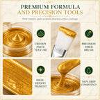 Metal Refinishing Paste Metallic Gold Water-Resistant With Brush