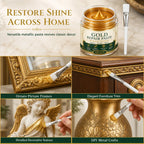 Metal Refinishing Paste Metallic Gold Water-Resistant With Brush