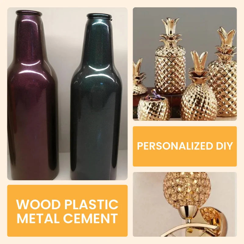 Metallic Paint Water-Soluble Reflective Finish Brush Included