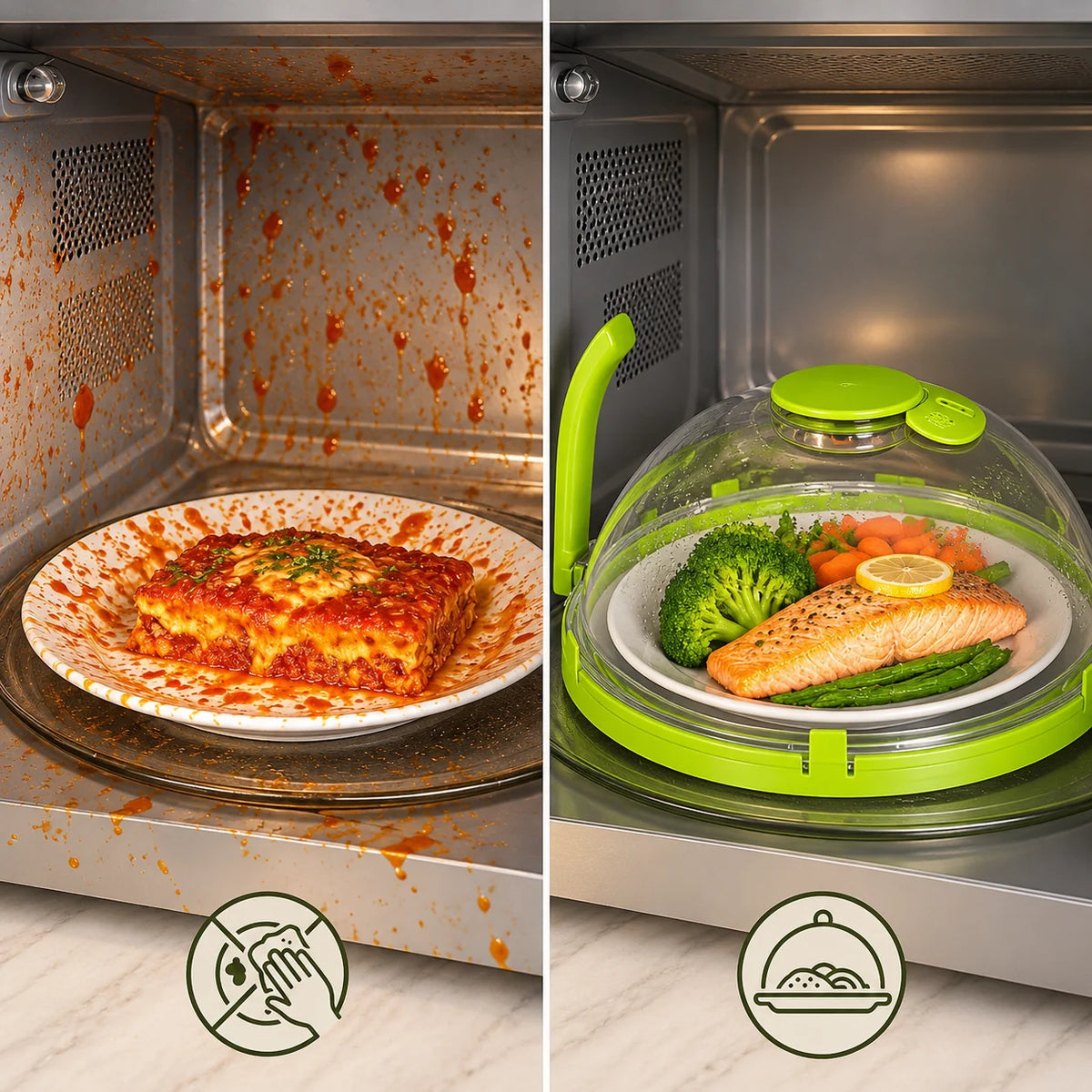 Microwave Cover Transparent BPA-Free Adjustable Steam Vent