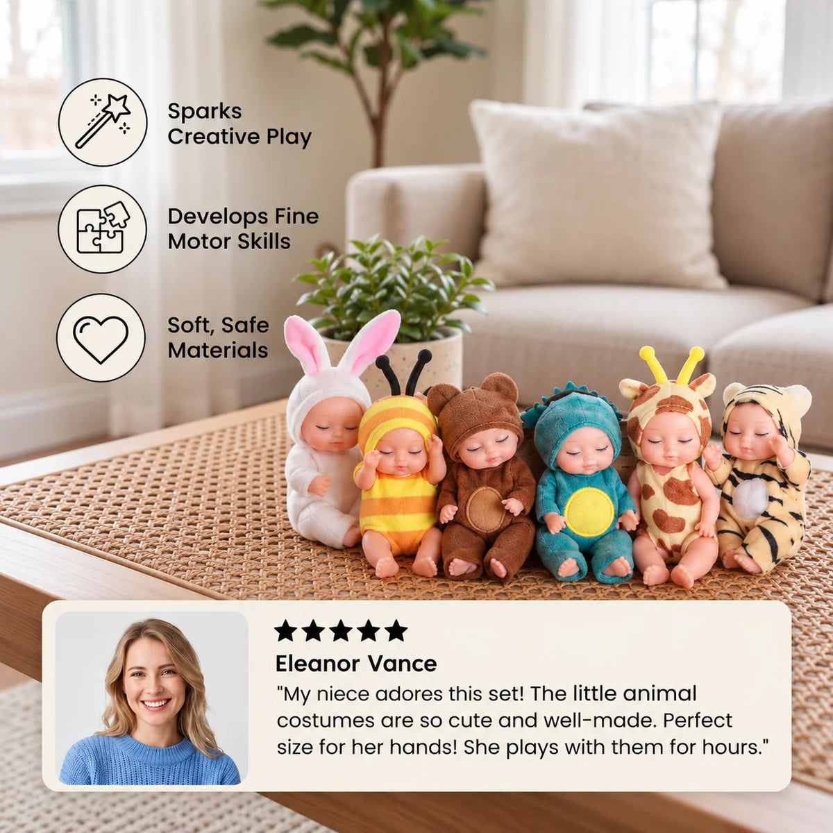 Mini Baby Doll Animal Costume for Pretend Play