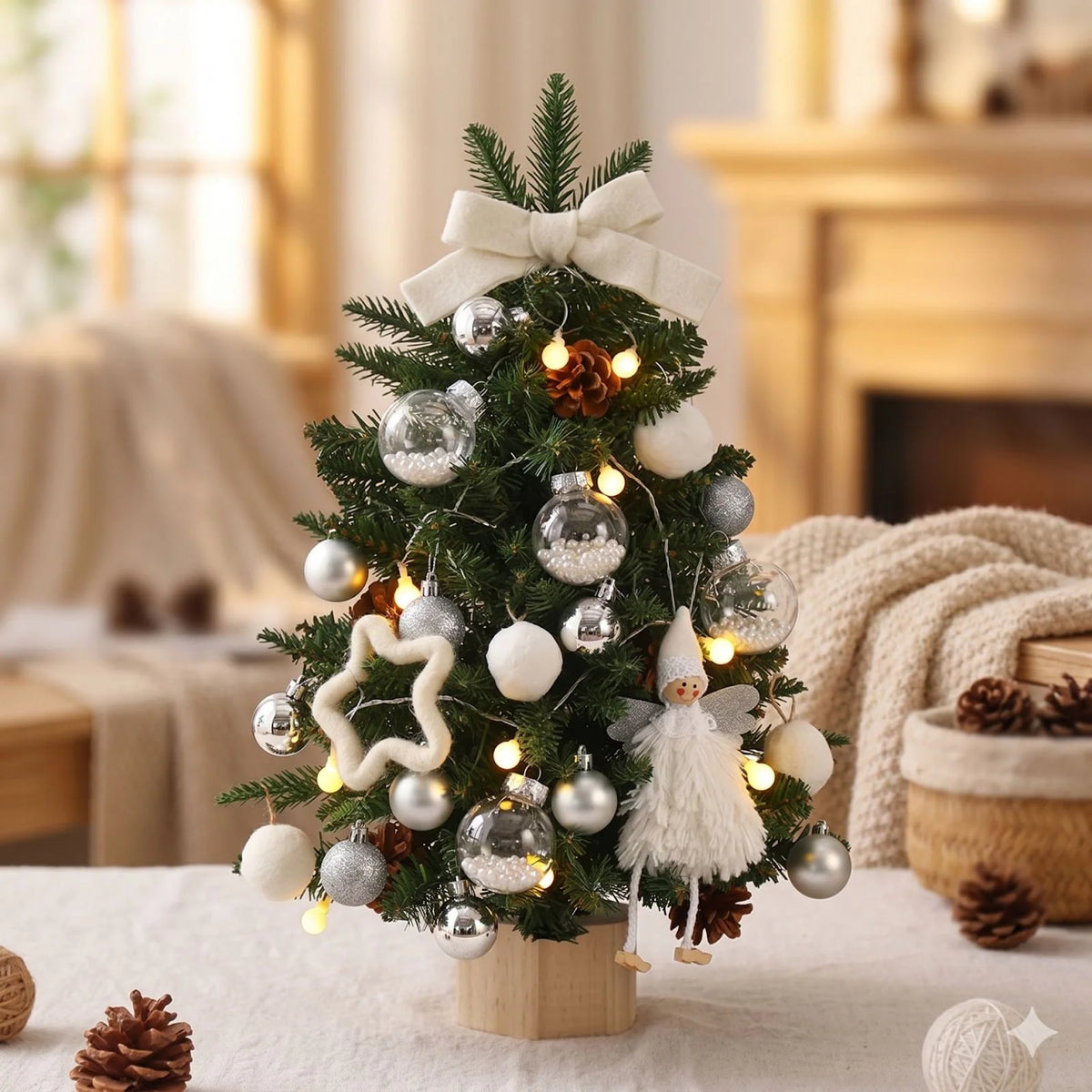 Mini Christmas Tree Battery-Powered String Lights Tabletop Decor