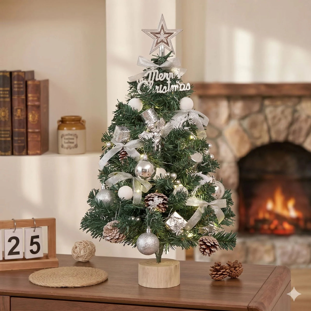 Mini Christmas Tree Battery-Powered String Lights Tabletop Decor