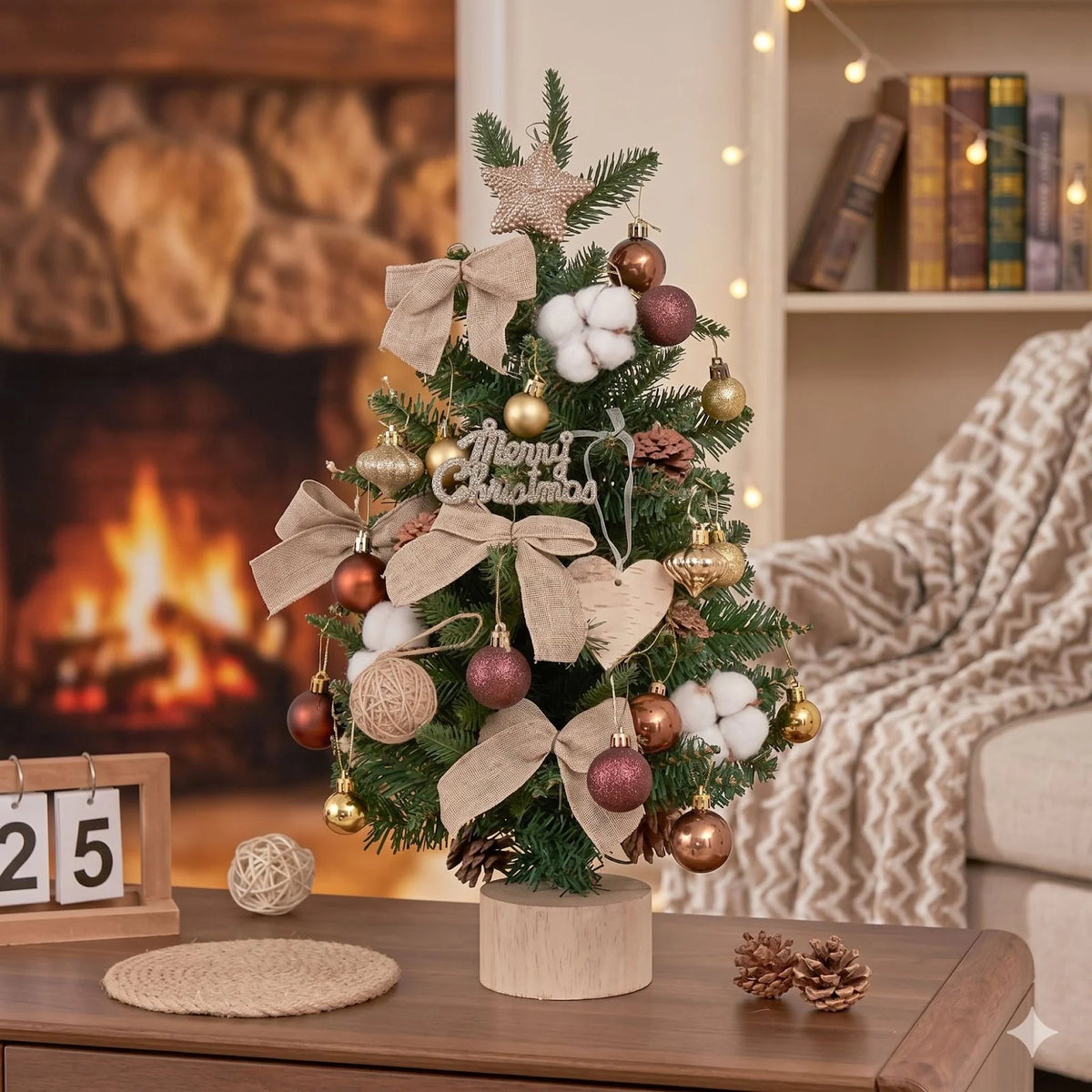 Mini Christmas Tree Battery-Powered String Lights Tabletop Decor