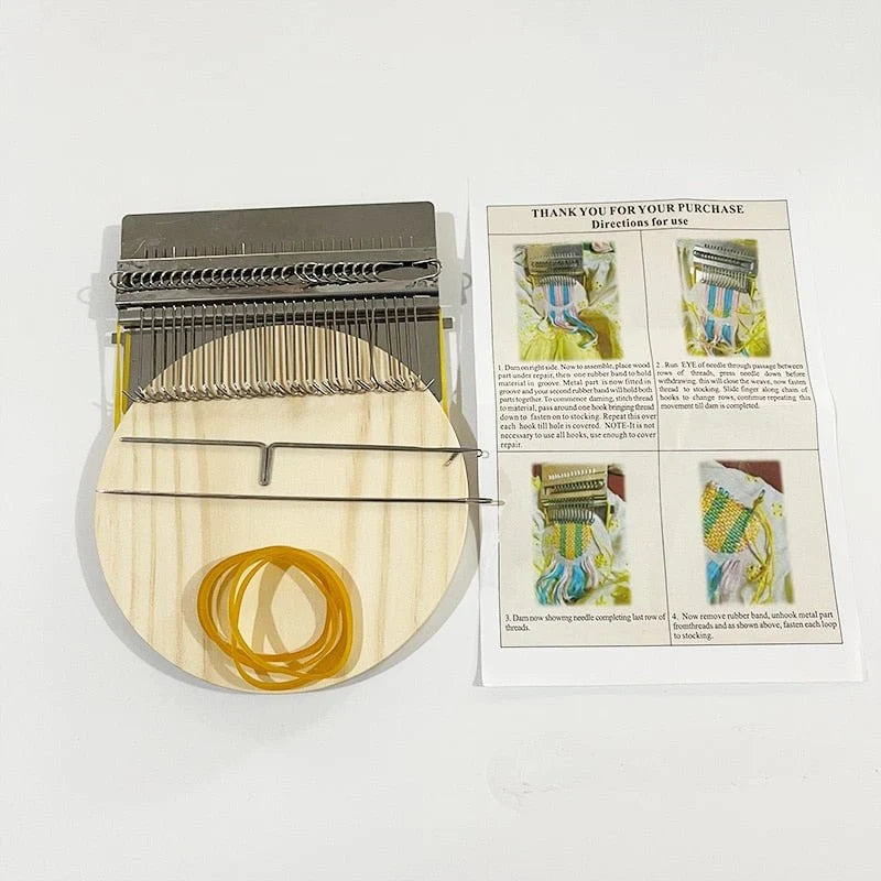 Mini Darning Loom Multi-Size Wood Base Metal Hooks
