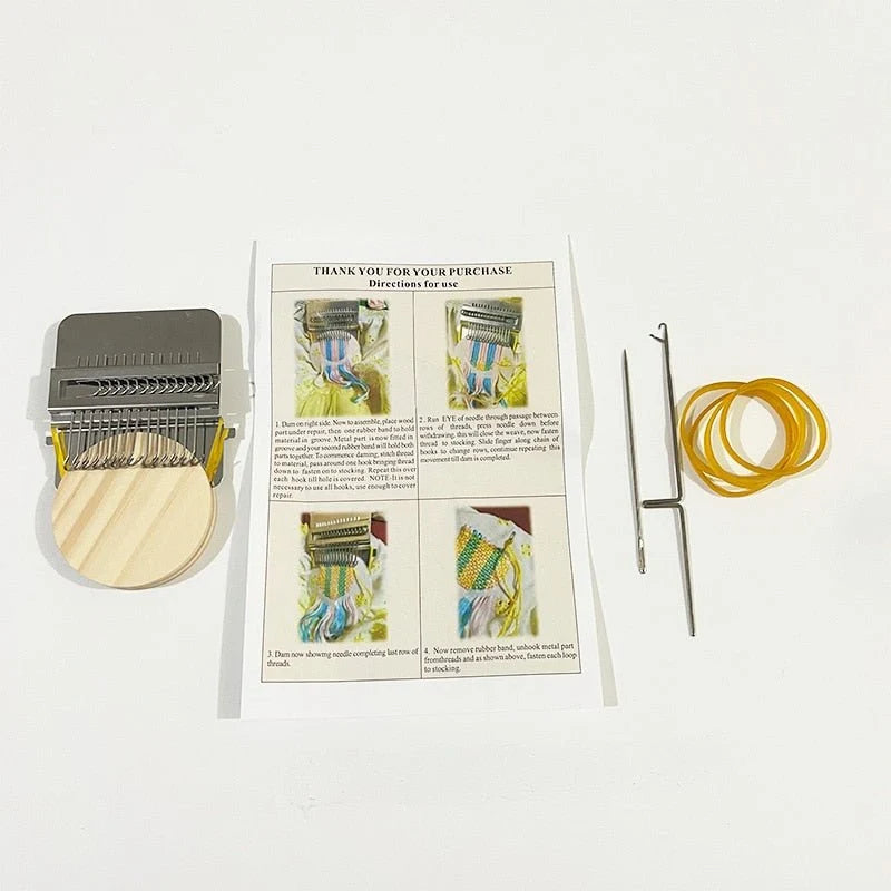 Mini Darning Loom Multi-Size Wood Base Metal Hooks