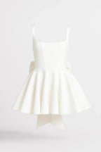 Mini Dress Bustier Bodice Flared Skirt Back Bow