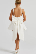 Mini Dress Bustier Bodice Flared Skirt Back Bow