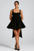 Mini Dress Bustier Bodice Flared Skirt Back Bow