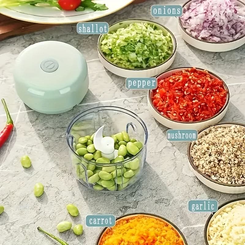 Mini Food Chopper USB Rechargeable One Touch