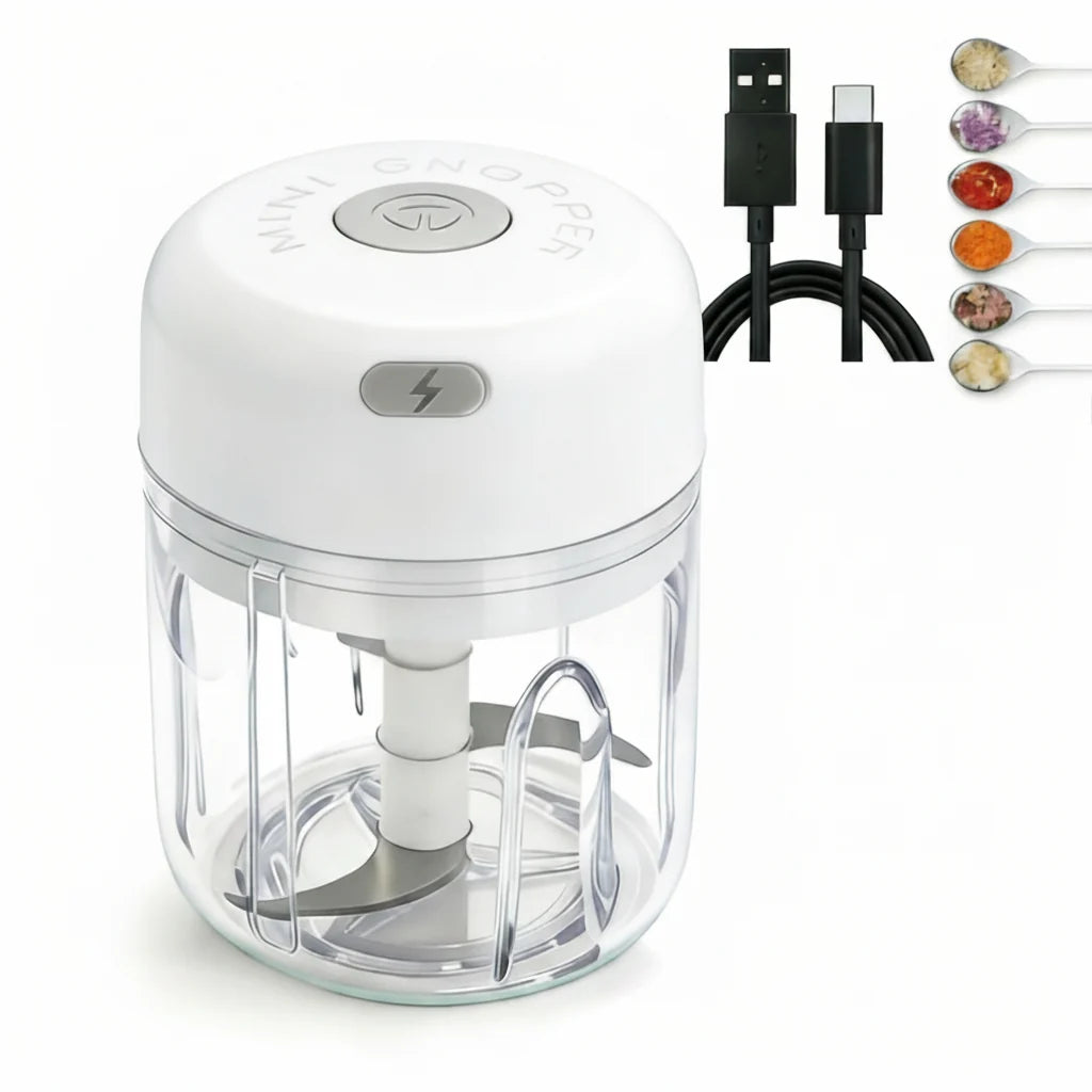 Mini Food Chopper USB Rechargeable One Touch