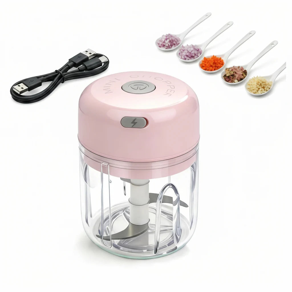 Mini Food Chopper USB Rechargeable One Touch
