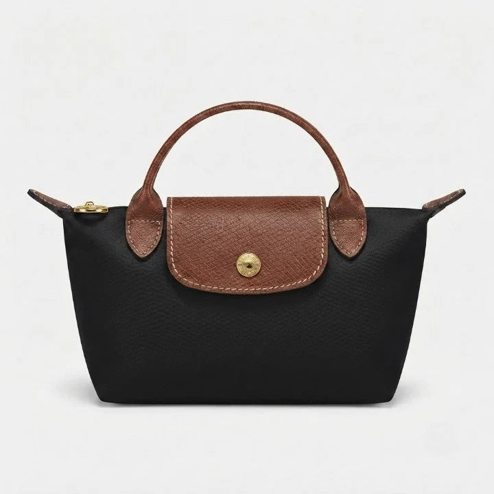 Mini Handbag Structured Polyamide Leather Trim Removable Strap