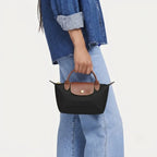 Mini Handbag Structured Polyamide Leather Trim Removable Strap