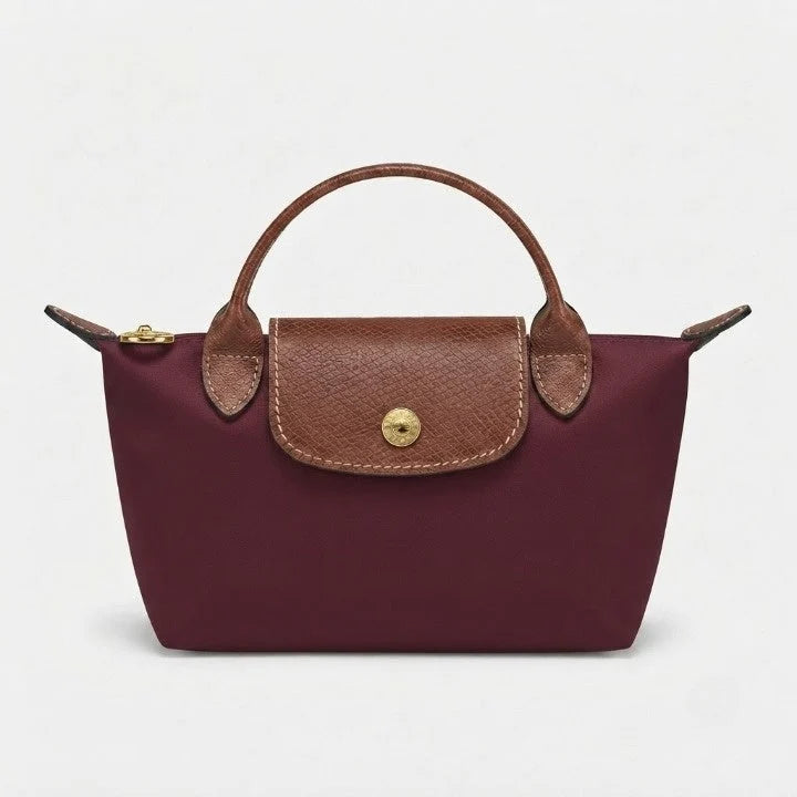 Mini Handbag Structured Polyamide Leather Trim Removable Strap