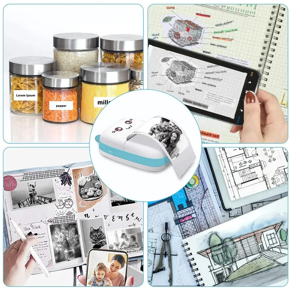 Mini Thermal Printer Ink-Free Bluetooth Pocket-Sized