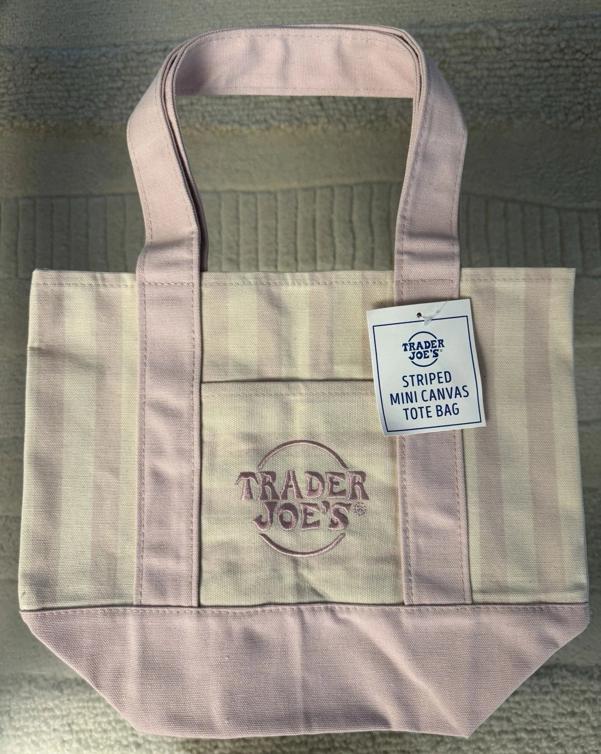 Mini Tote Bags Striped Canvas Set of 4