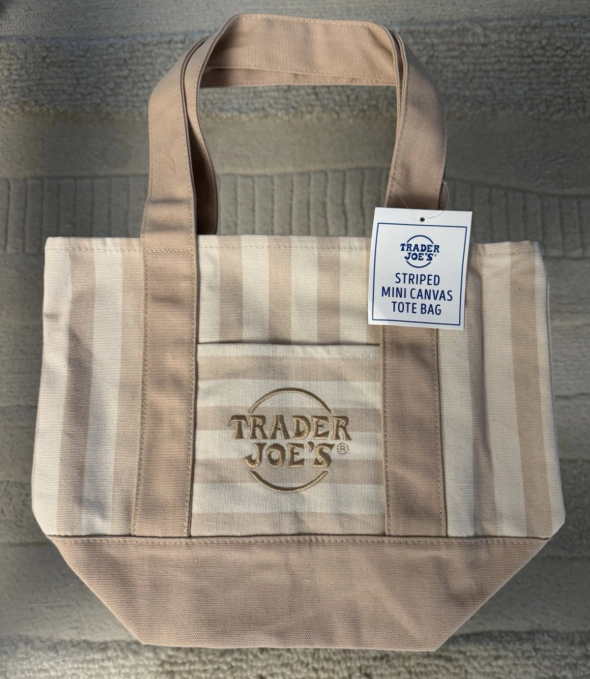 Mini Tote Bags Striped Canvas Set of 4