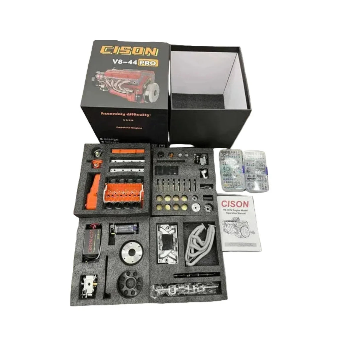 Miniature V8 Engine Kit Gasoline-Powered CNC-Machined Metal