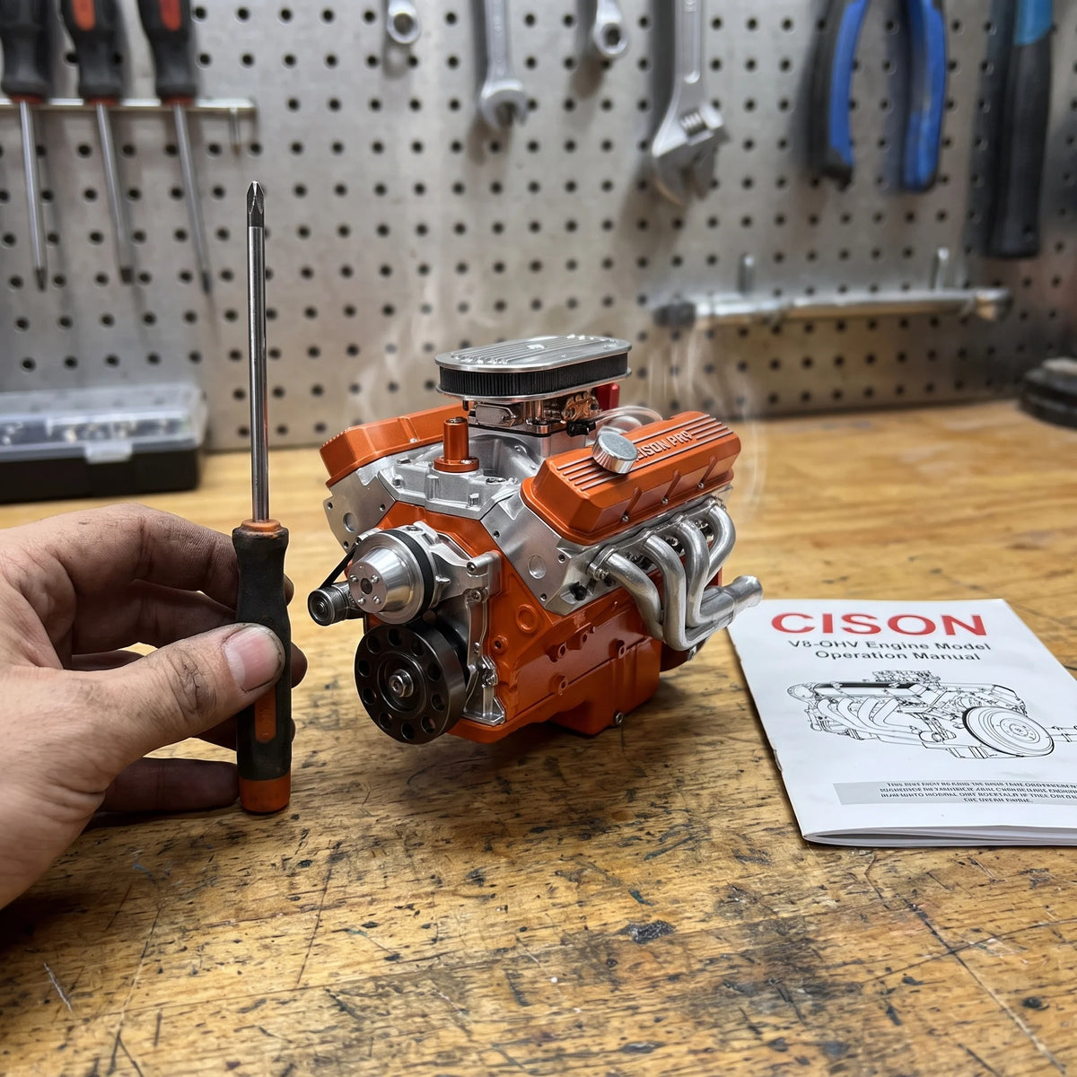 Miniature V8 Engine Kit Gasoline-Powered CNC-Machined Metal