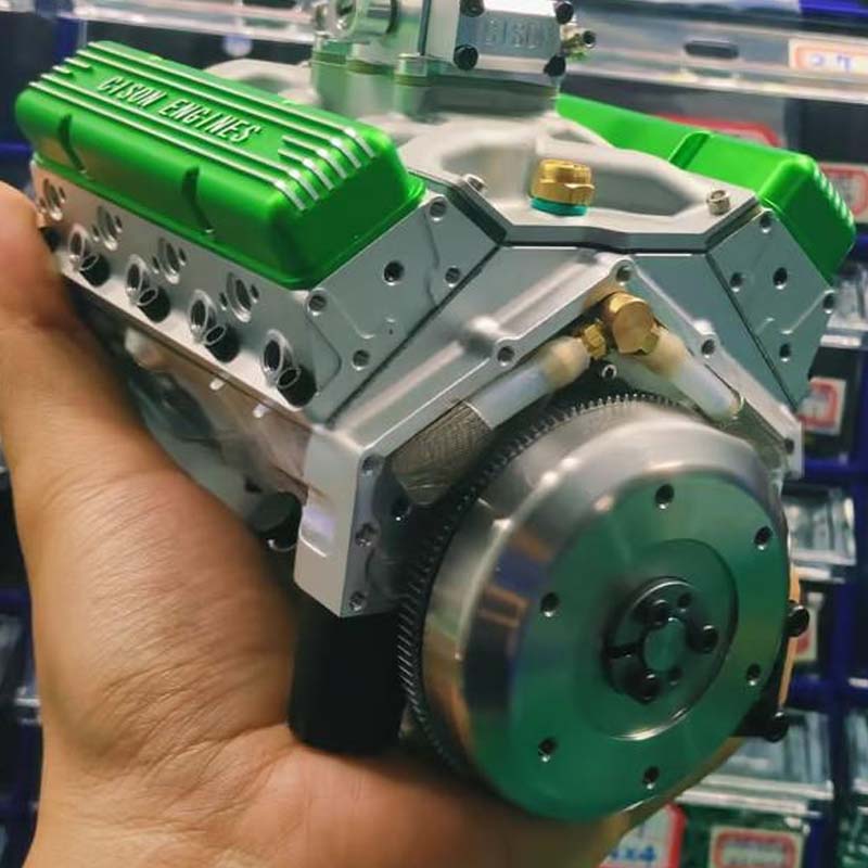 Miniature V8 Engine Kit Gasoline-Powered CNC-Machined Metal