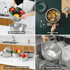 Mixing Bowl & Colander 304 Stainless Steel Fine-Mesh Dishwasher-Safe