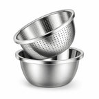Mixing Bowl & Colander 304 Stainless Steel Fine-Mesh Dishwasher-Safe
