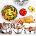 Mixing Bowl Set Stainless Steel Airtight Lids & Graters