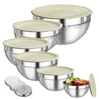 Mixing Bowl Set Stainless Steel Airtight Lids & Graters