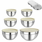 Mixing Bowl Set Stainless Steel Airtight Lids & Graters