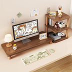 Monitor Riser Solid Wood Tiered Storage Cable Management