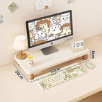 Monitor Riser Solid Wood Tiered Storage Cable Management
