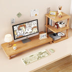 Monitor Riser Solid Wood Tiered Storage Cable Management