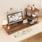 Monitor Riser Solid Wood Tiered Storage Cable Management