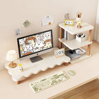 Monitor Riser Solid Wood Tiered Storage Cable Management